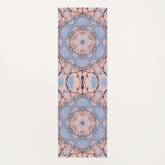 Tapis De Yoga Kaleidoscope Matin Bleu & Frost Rose (Devant)