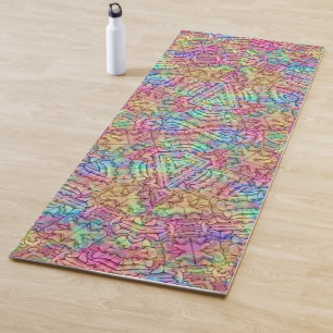 Tapis De Yoga Kaléidoscope vintage de fractale de couleur de