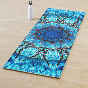 Tapis De Yoga Kaléïdoscopique bleu