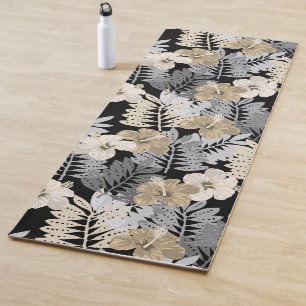 Tapis De Yoga Kauai Jungle Hawaiian Hibiscus et Palmiers - Neutr