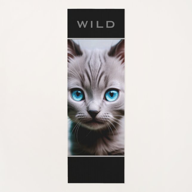 Tapis De Yoga Kitten Gris Sauvage - Yoga Mat (Devant)