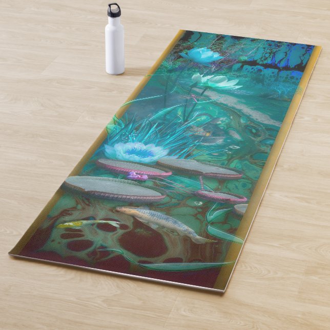 Tapis De Yoga KOI FISH Né de la libellule (En situation)