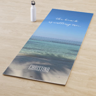 Tapis De Yoga La plage m'appelle personnalisée