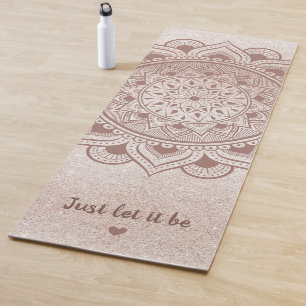 Tapis De Yoga Laissez-le juste être personnalisé Citation Rose