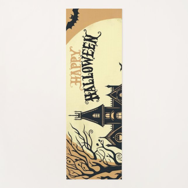Tapis De Yoga L'art d'Halloween vintage (Devant)