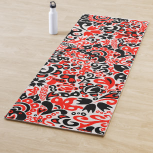 Tapis De Yoga L'art populaire ukrainien motif floral abstact