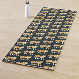Tapis De Yoga Laughing Leopard Motif d'aquarelle