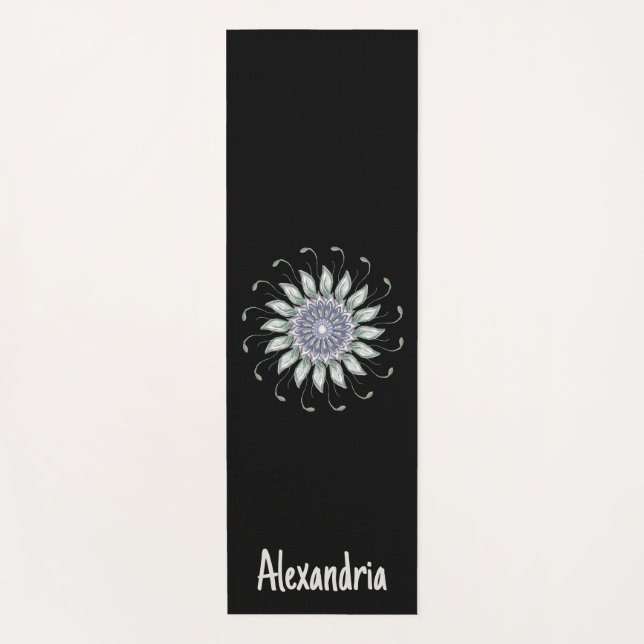 Tapis De Yoga Lavande et Sage Mandala Flower (Devant)