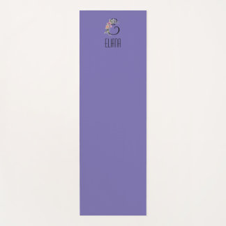 Tapis De Yoga Lave de fleur d'aquarelle initiale monogramme