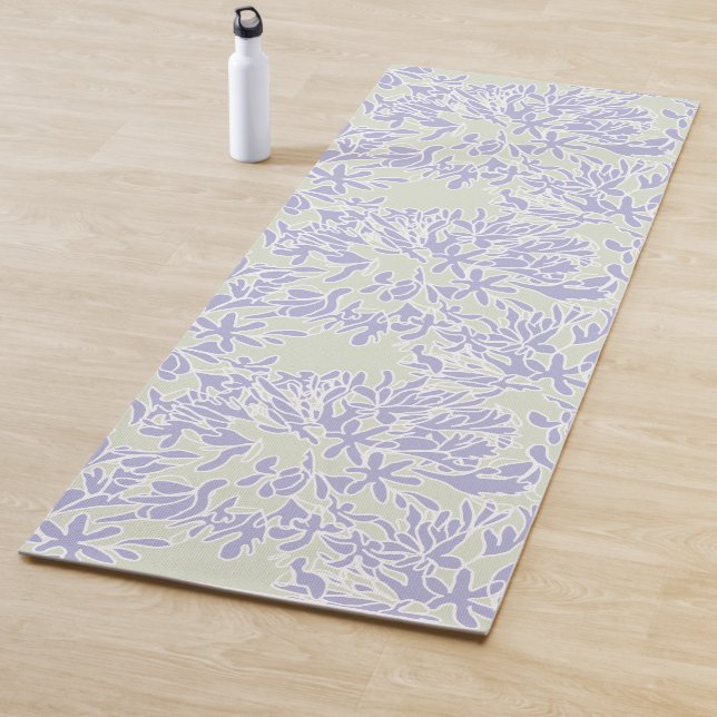 Tapis De Yoga Lavender Agapanthus Flower Sage Green (En situation)