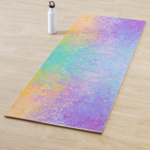 Tapis De Yoga Lavender Sunrise Pastel Neon Alcohol Ink Abstrait
