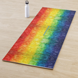 Tapis De Yoga Le drapeau tie-dyé de SlipperyJoe arc-en-ciel pres