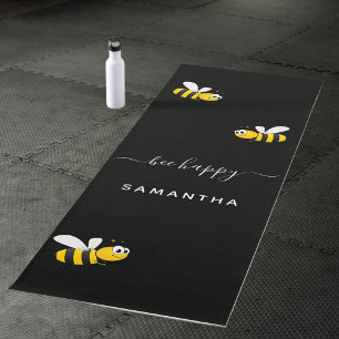 Tapis De Yoga Les abeilles noires joyeuses bumble abeilles été a