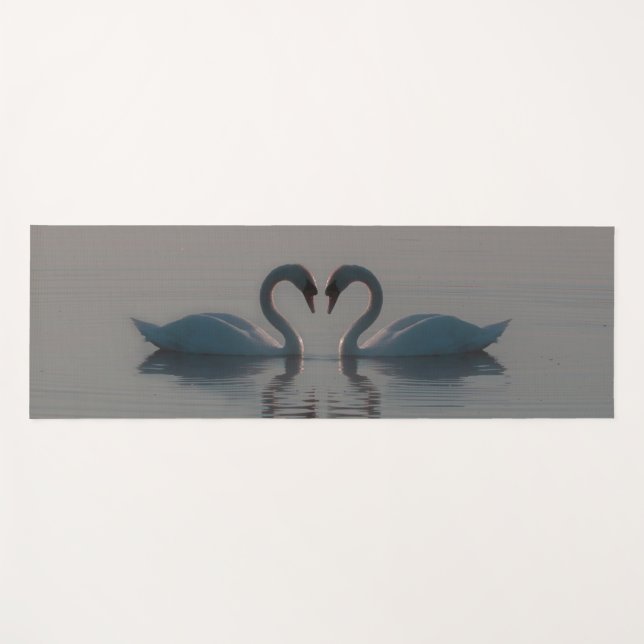 Tapis De Yoga Les cygnes bleus doivent être amoureux (Devant (Horizontal))