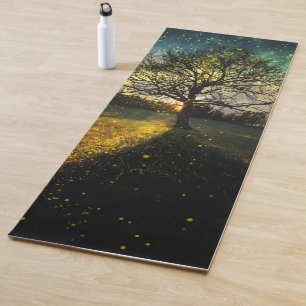 Tapis De Yoga Les lucioles magiques paysage onirique
