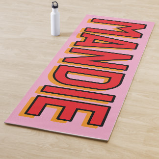 Tapis de Yoga Lettre 3D Rose Rouge Nom