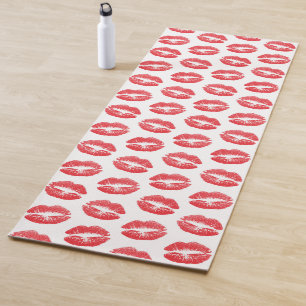 Tapis De Yoga Lèvres Rouges, Motif De Lèvres, Rouge Lèvres, Bais