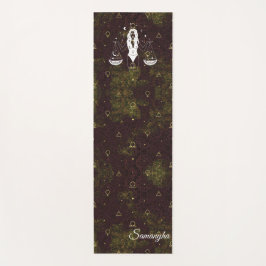 Tapis De Yoga Libra Zodiac Purple Gold Oriental Flower
