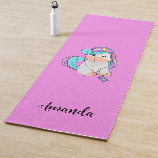 Tapis De Yoga licorne rose (En situation)
