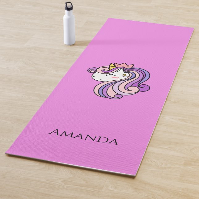Tapis De Yoga licorne rose (En situation)