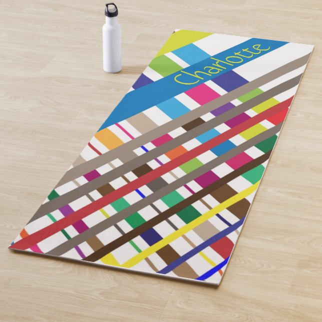 Tapis De Yoga Lignes diagonales multiples Yoga Mat (En situation)