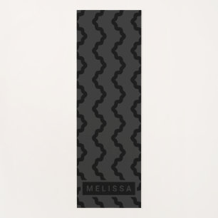 Tapis De Yoga Lignes ondulées modernes minimales gris charbon av