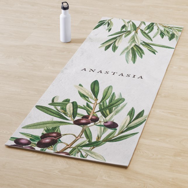 Tapis De Yoga L'île méditerranéenne grecque Feuille d'olive (En situation)