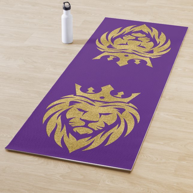 Tapis De Yoga Lion Avec Couronne - Style Or 3 (En situation)