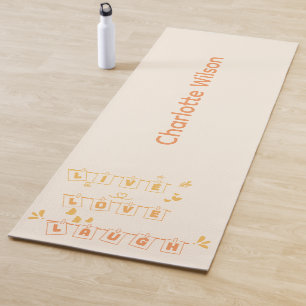 Tapis de Yoga Live Love Laugh Cute Notedry