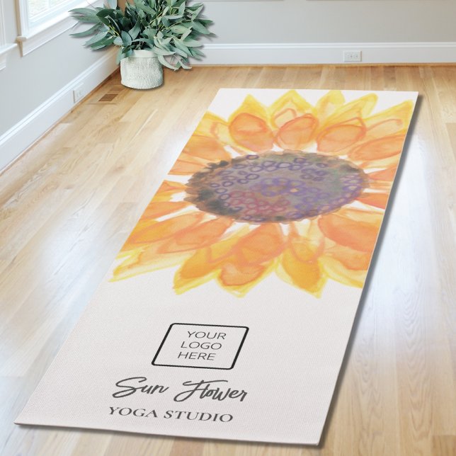 Tapis De Yoga Logo carré Yoga Studio Tournesol (Créateur téléchargé)