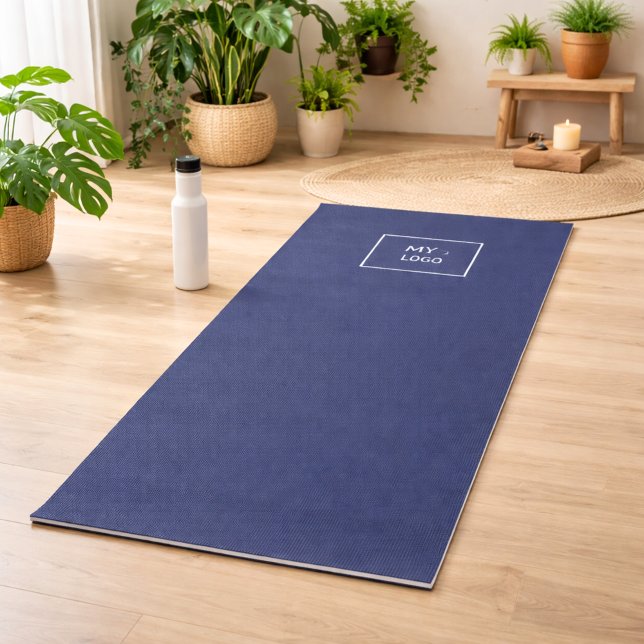 Tapis De Yoga Logo d'entreprise bleu marine (Créateur téléchargé)