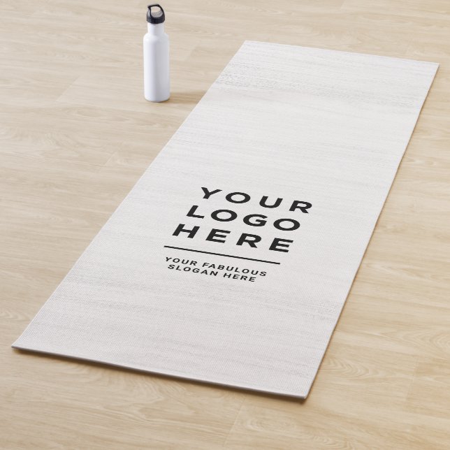 Tapis De Yoga Logo d'entreprise personnalisé et texte clair bois (En situation)