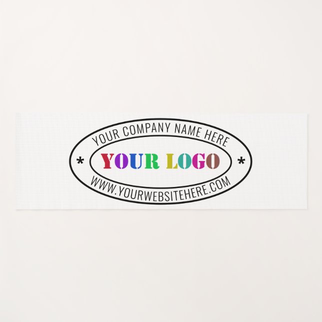 Tapis De Yoga Logo d'entreprise personnalisé et timbre texte Yog (Devant (Horizontal))