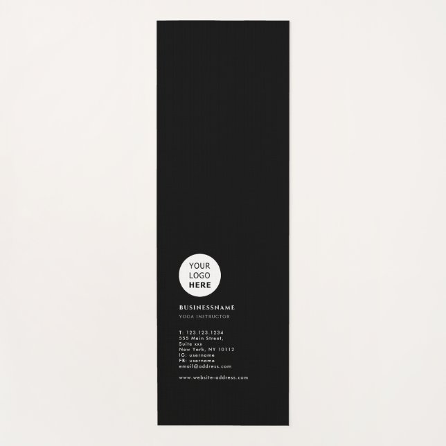 Tapis De Yoga Logo professionnel promotionnel Noir (Devant)