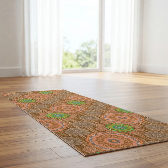 Tapis De Yoga L'orange floral pluvieuse fibres dispersées textur (Créateur téléchargé)