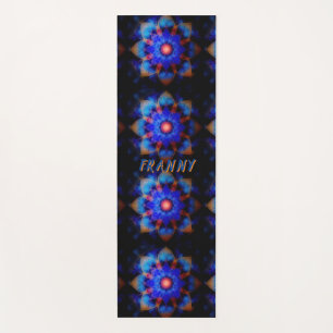 Tapis De Yoga Lotus cosmique bleu