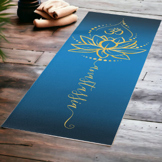 Tapis De Yoga Lotus & Om personnalisés - Nom personnalisé minima