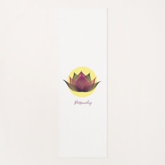 Tapis De Yoga Lotus rose Jaune Fleur Simple Élégant Moderne