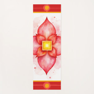 Tapis de Yoga Lotus Rouge pour l'Enracinement du C