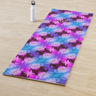 Tapis De Yoga Lotus Water Lily Fleur Art Abstrait Personnalisé