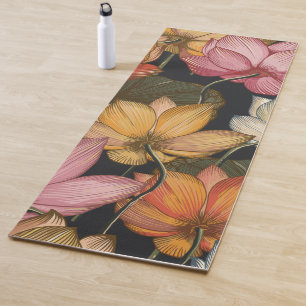 Tapis De Yoga Lotus Water Lys Black Exercise Yoga Ma