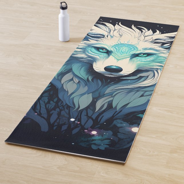 Tapis De Yoga Loup sauvage céleste lunaire (En situation)