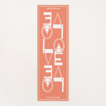 LOVE Yoga Pêche personnalisée Turquoise 2 SIDED