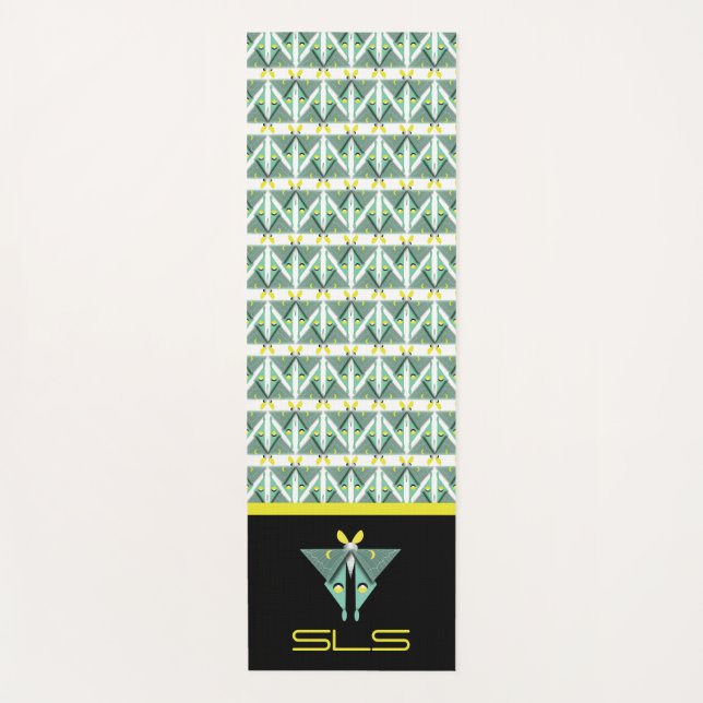 Tapis De Yoga Luna Moth géométrique (Devant)