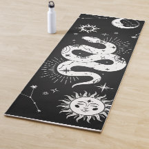 Lune de serpent mystique et étoiles