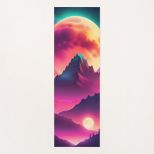 Tapis De Yoga lune montante entre les montagnes