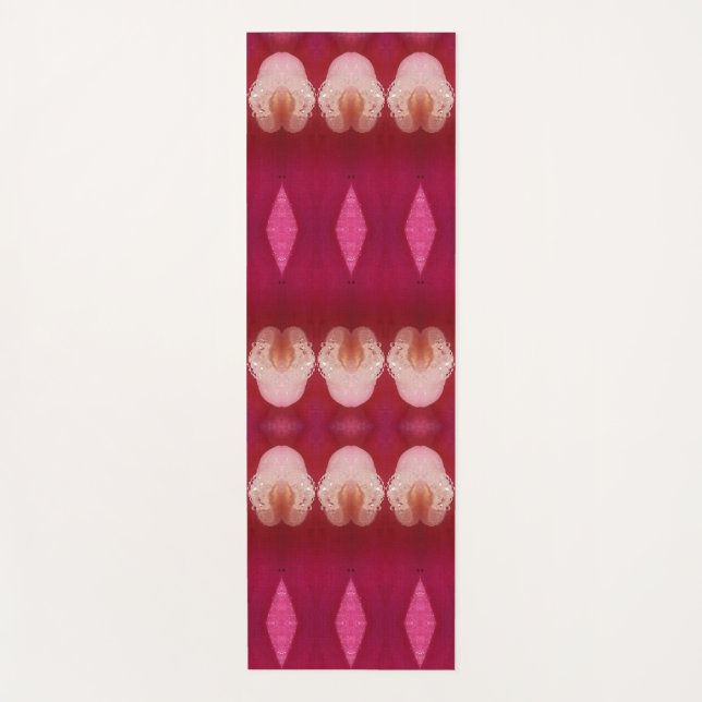 Tapis De Yoga Magenta Flower Ikat 2 (Devant)
