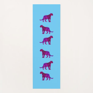 Tapis De Yoga Magenta Panthers Pop Art