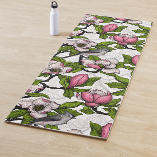 Tapis De Yoga Magnolia en floraison et tireur