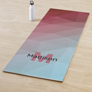 Tapis De Yoga Maille géométrique bleu rouge ombre motif Monogram